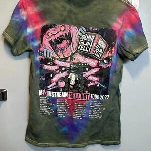 2022 MGK machine gun kelly main stream tour sellout green tie dye short sleeve S